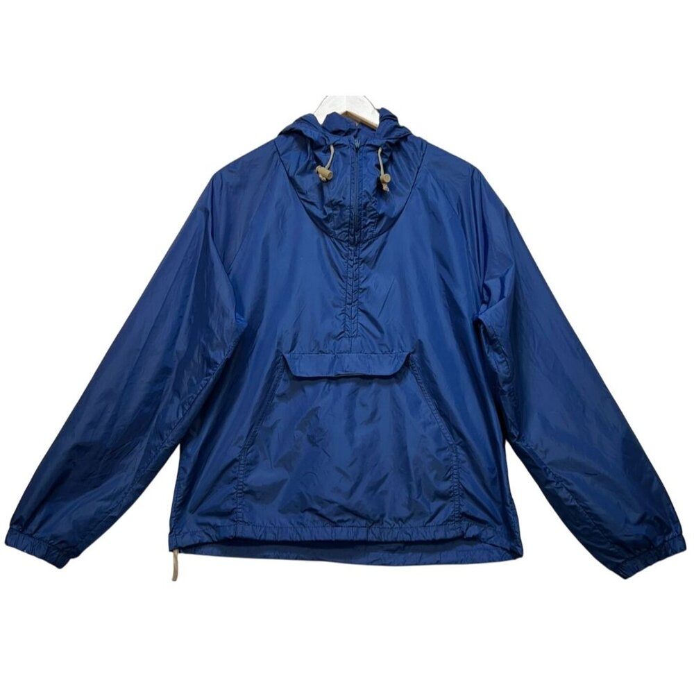 Jos. A. Bank Men's Nylon Packable Waterproof Hooded Jacket Sz M Blue Long Sleeve
